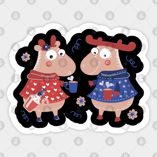 Enamored moose love potion Valentine's Day gift Sticker by Littlelimehead